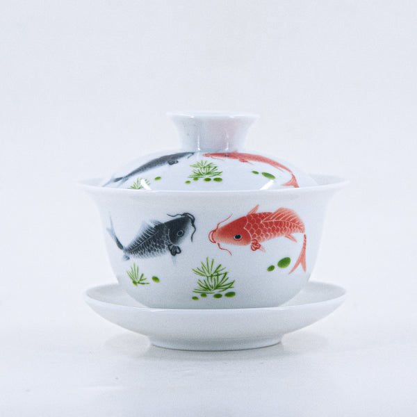 Porcelain Happy Fishes Gaiwan #4