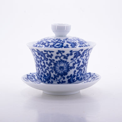 Blue and White Porcelain Chan Zhi Lian Design Gaiwan #10