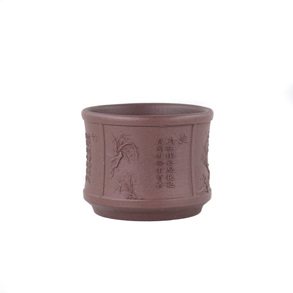 Yixing Clay Four Gentlemen Flowers Tea Cup