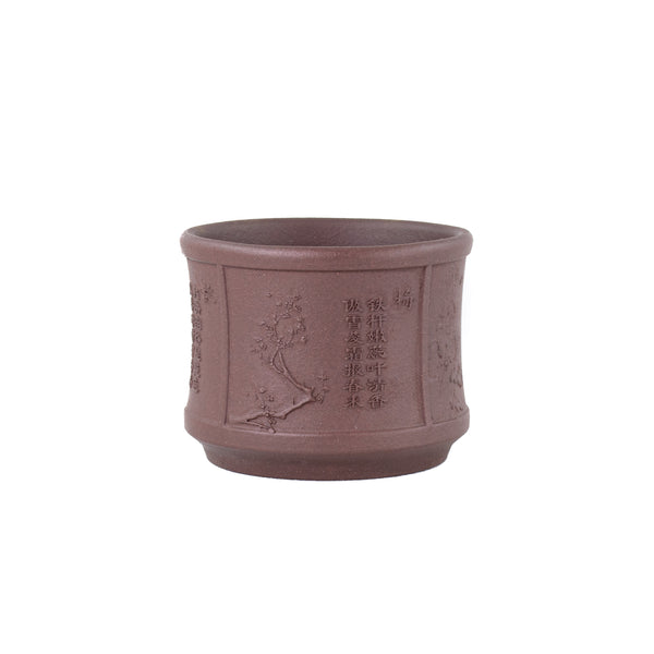 Yixing Clay Four Gentlemen Flowers Tea Cup