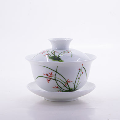 Porcelain Four Seasons Series Gaiwan, Mei Lan Zhu Qu (Plum, Orchid, Bamboo, Chrysanthemum) #2