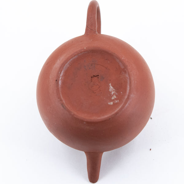 Antique Chao Zhou Red Clay Flat Lid Shui Ping Chinese Teapot (Handle Glued)