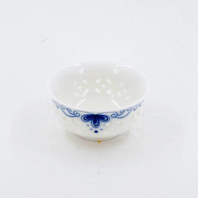 Porcelain Blue And White Rice Grain Tea Cup