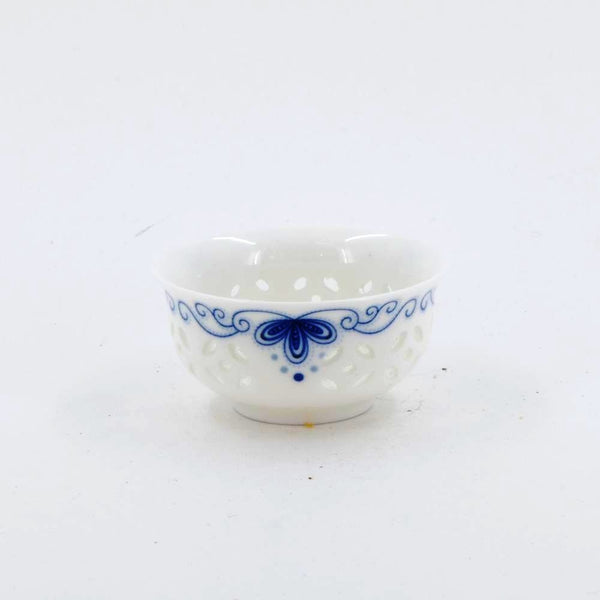 Porcelain Blue And White Rice Grain Tea Cup