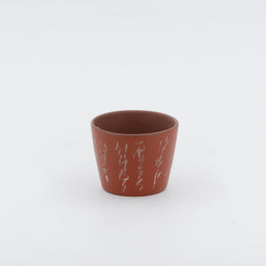 1980's Yixing Clay Neizi Waihong Tea Cup With Buddha Heart Sutra