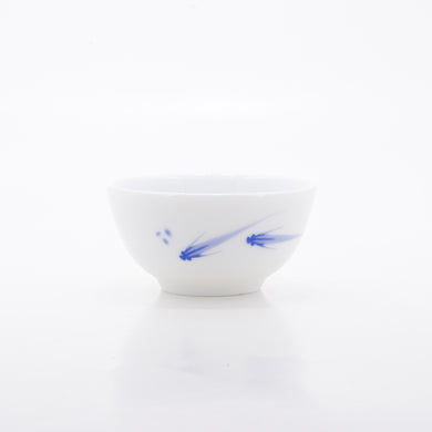 Porcelain Blue And White Fish Tea Cup