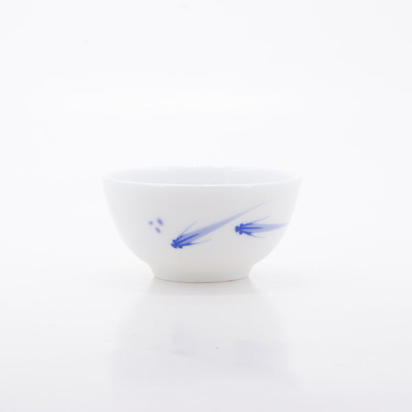 Porcelain Blue And White Fish Tea Cup