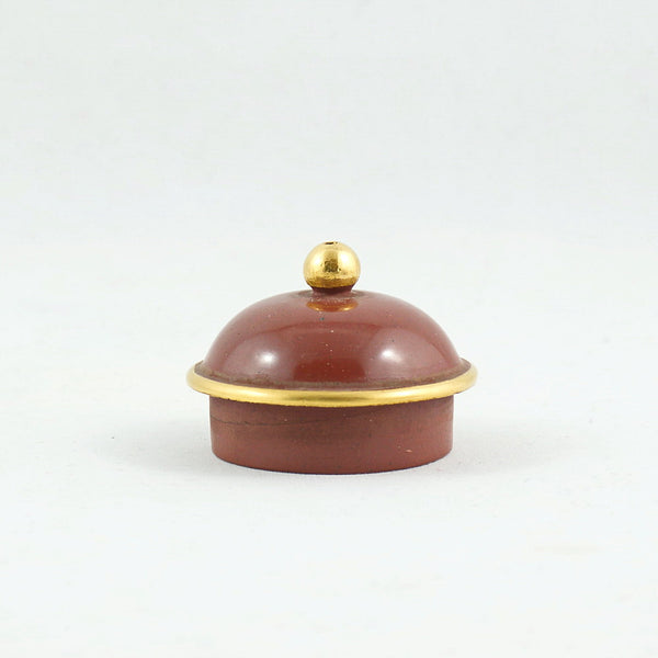 Yixing Gold Mounted Shuimo Polished Pear Shape Chinese Teapot