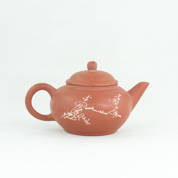 Yixing 1980's #6 Hongni Flower and Poem Series Set of 4 Yixing Teapots - Mei Lan Zhu Qu (Plum, Orchid, Bamboo, Chrysanthemum)