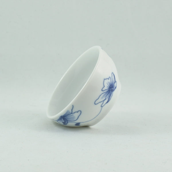 Porcelain Blue And White Flower Tea Cup