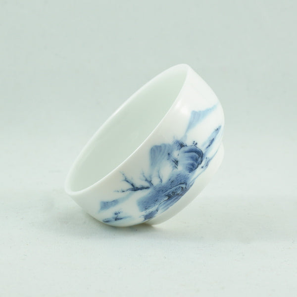 Porcelain Blue And White Wide Landscape Tea Cup