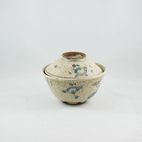 Vintage Blue and White Porcelain Phoenix Design Hand-Painted Gaiwan